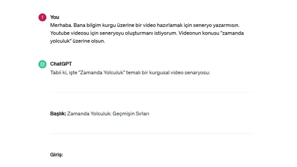 chatGPT ile Para KAzanma - Kurgusal Video Oluşturma