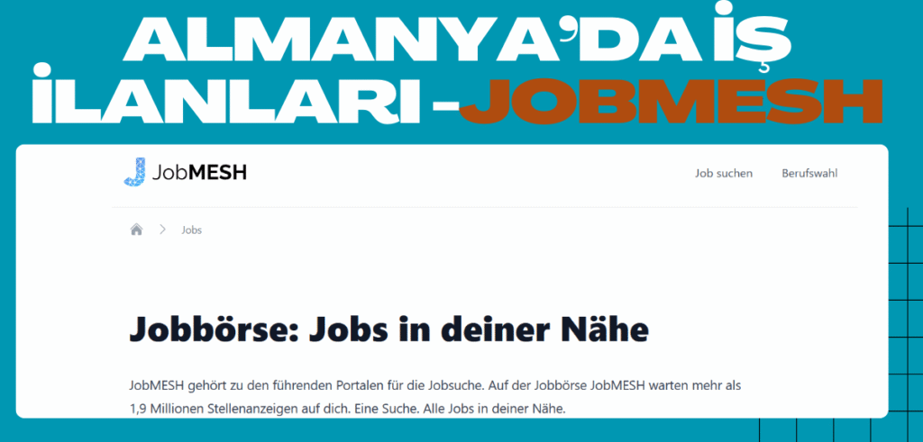 Almanya’da iş ilanları - JobMESH