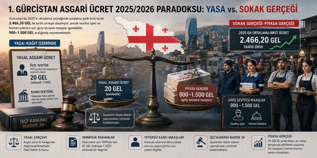 Gürcistan Asgari Ücret 2025/2026 Paradoksu: Yasa vs. Sokak Gerçeği