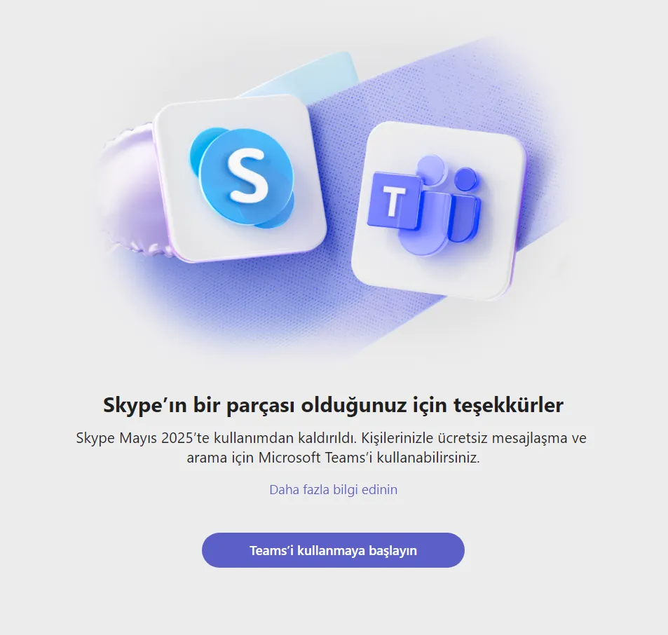 Skype Geçtiğimiz Dönemlerde Yerini Microsoft Teams Uygulamasına Bırakmıştır