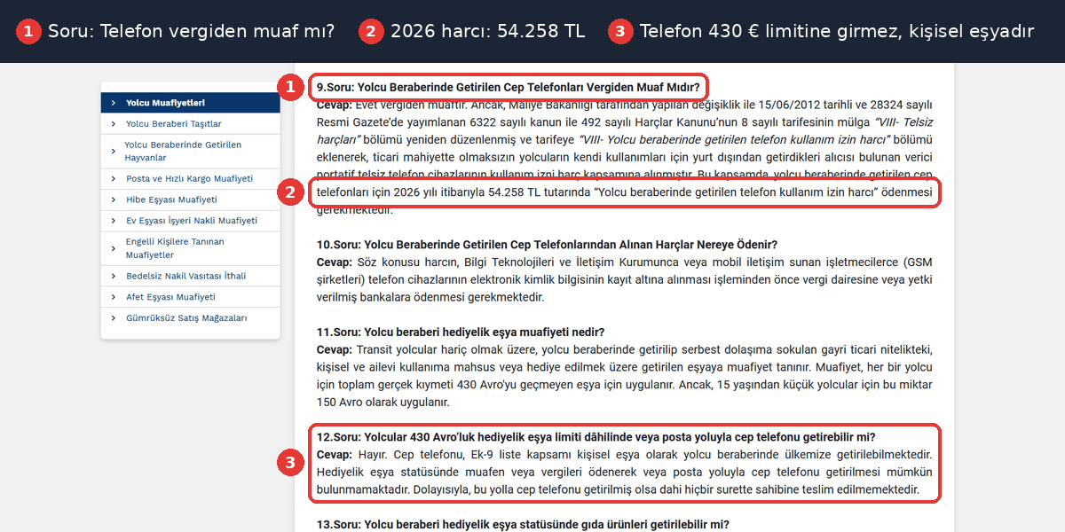 Ticaret Bakanlığı IMEI harcı 2026