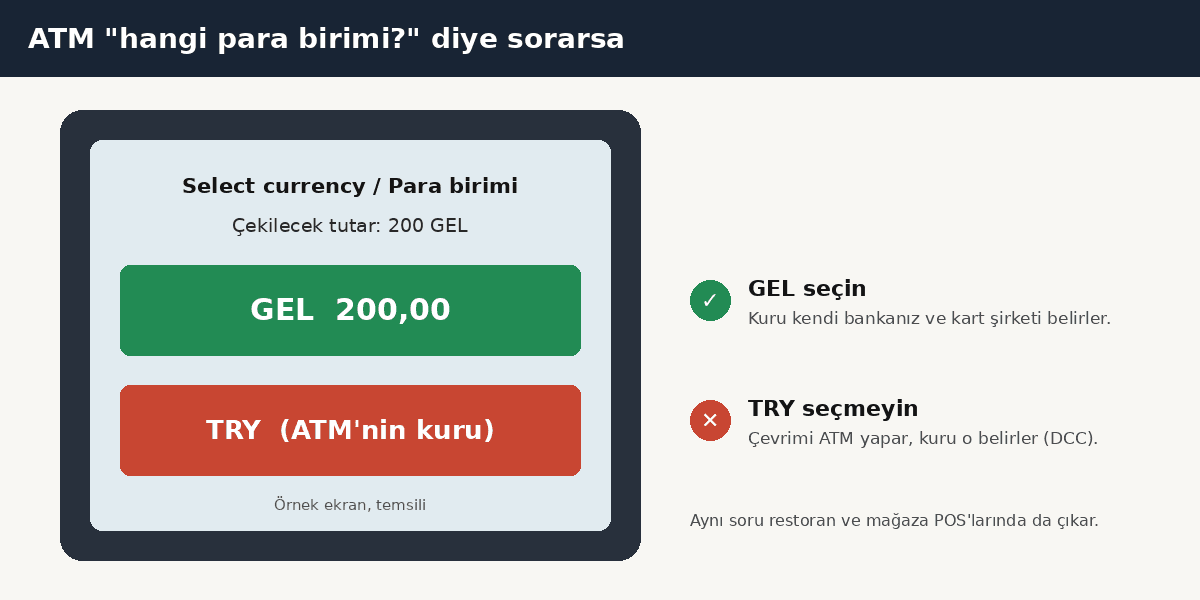 ATM'de GEL seçin