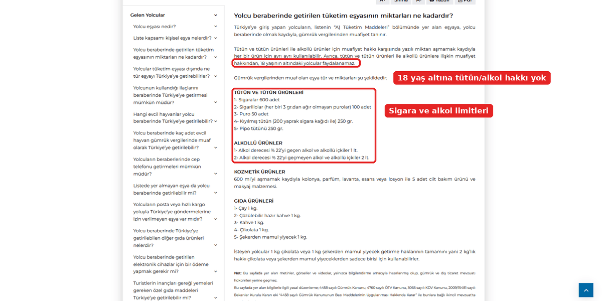Gümrük Rehberi: yolcu beraberinde getirilebilecek sigara ve alkol miktarları