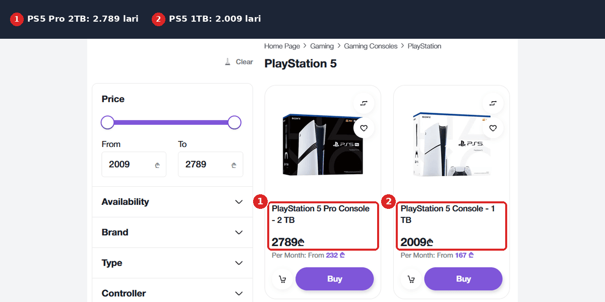 Alta PS5 ve PS5 Pro fiyatları