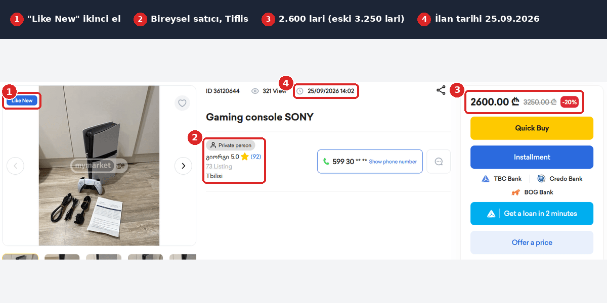 Mymarket ikinci el PS5 Pro