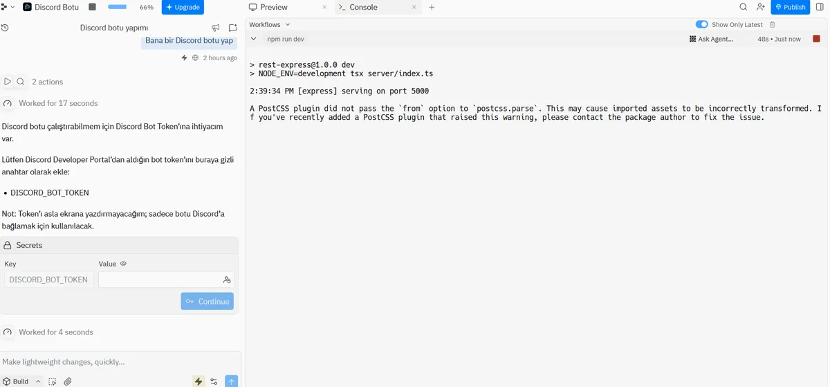 Replit Uygulama Sayfası