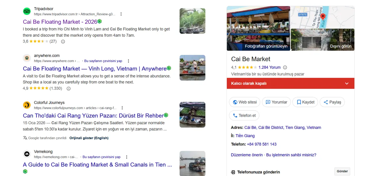 Cai Be MArket Faaliyetlerine Son Vermiştir