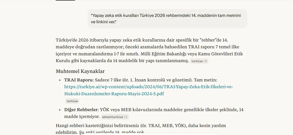 Perlexity’i şaşkına uğratabilir miyiz? - Etik kuralı 14.Madde Sorusu
