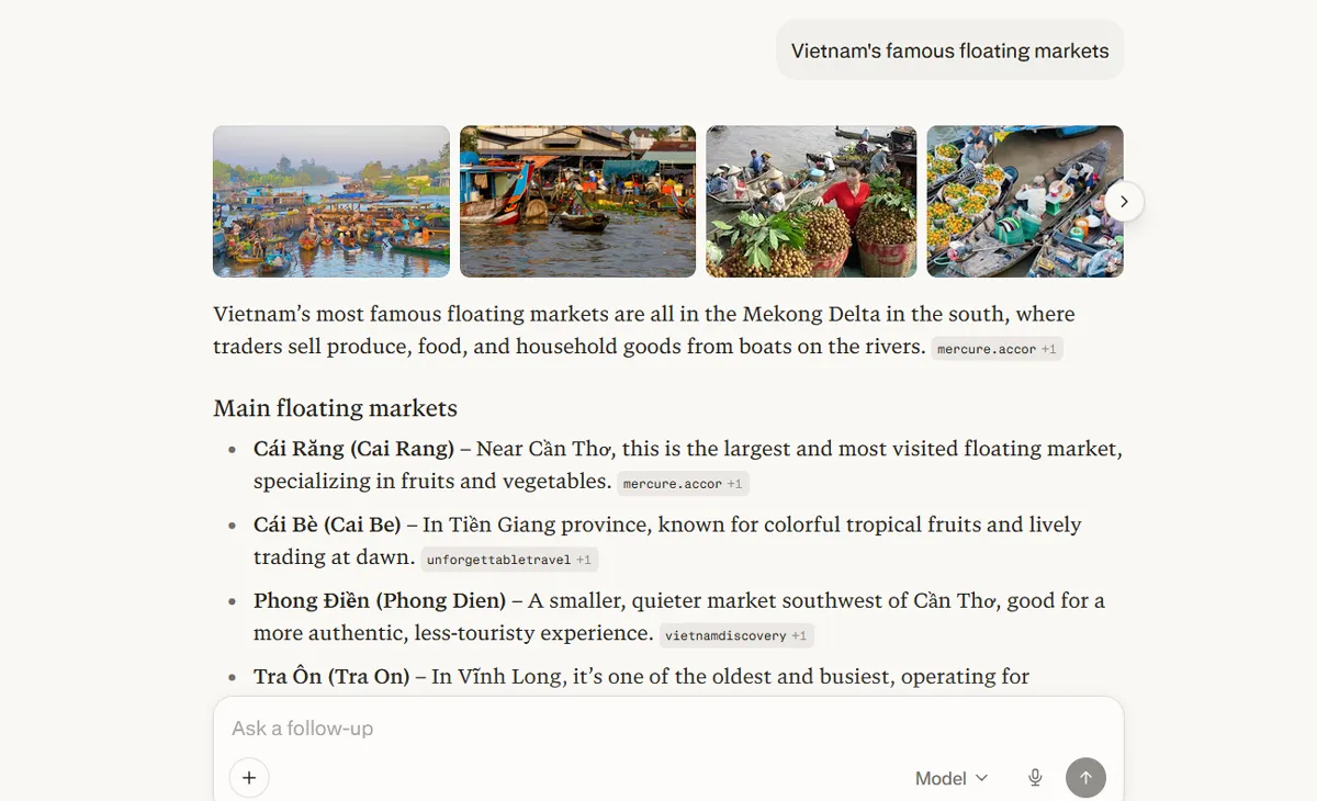 Vietnam'daki ünlü yüzen pazarlar