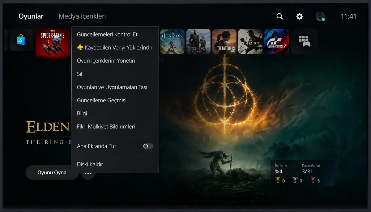 PlayStation 5 İpuçları ve Püf Noktaları - Sık oynadığınız oyunları ana ekranda sabitleyin