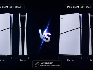 PS5 Slim eski ve Yeni Model Boyut Karşılaştırması