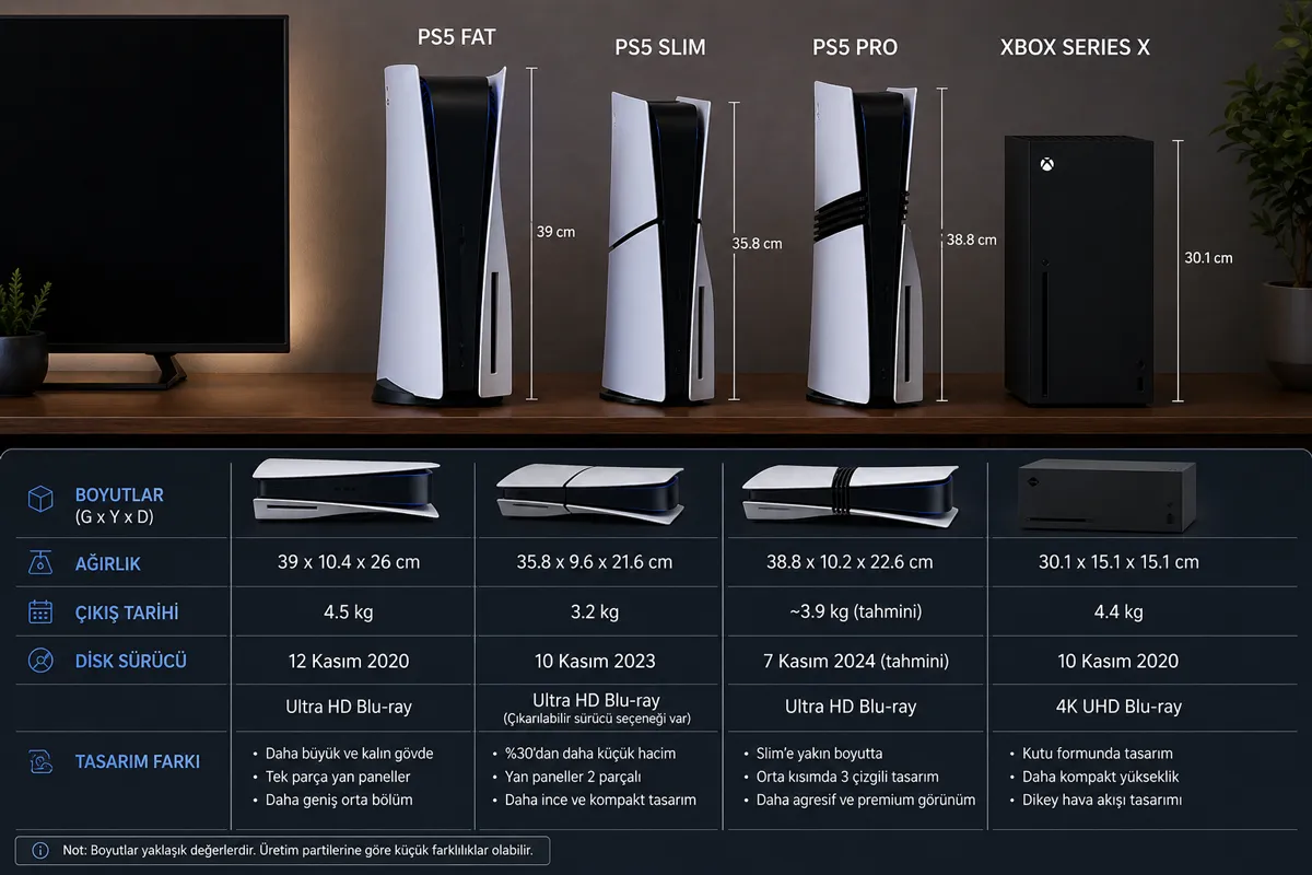 PS5 mi Xbox mı-Tasarım ve Boyut Farkı