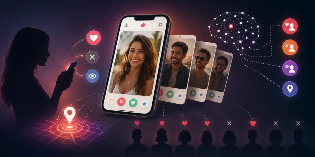 Tinder algoritması kullanıcı davranışlarını analiz ederek profilleri dinamik şekilde sıralamaktadır.