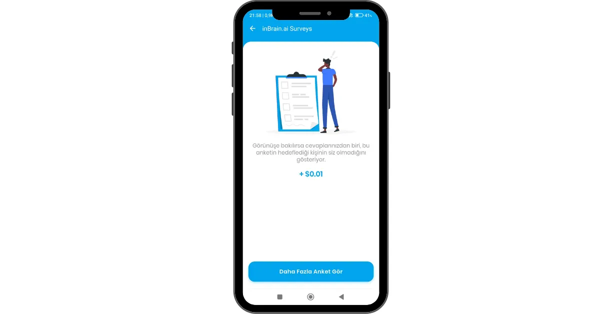 Clickworker - Anket Sonuç Hata Ekranı