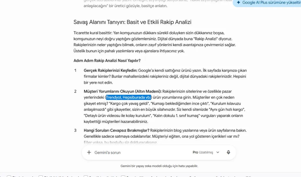 Ücretsiz Pro uzatılmış - Rakip analizi 
