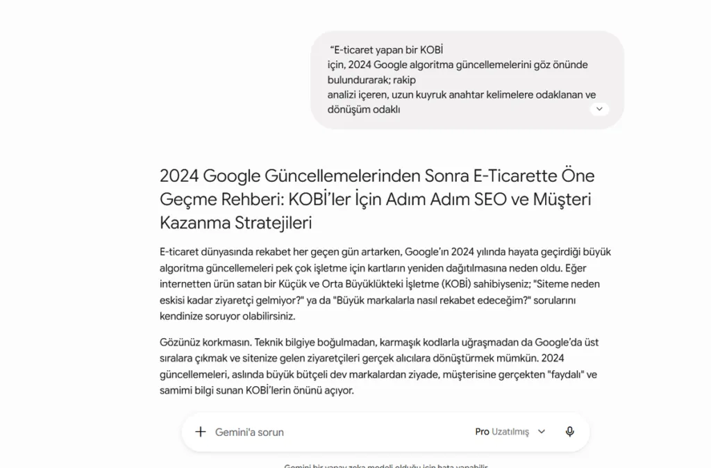 Gemini pro - Pro Uzatılmış