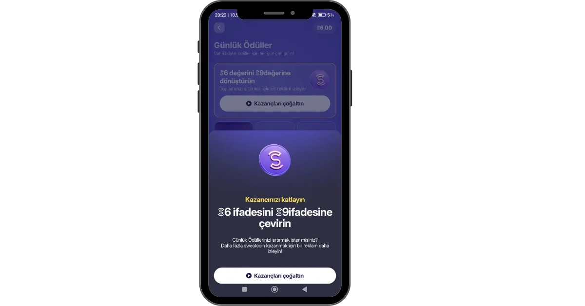 Para Kazandıran Uygulamalar - Sweatcoin - Günlük Görevler- Puan Arttırma Teklifleri -2