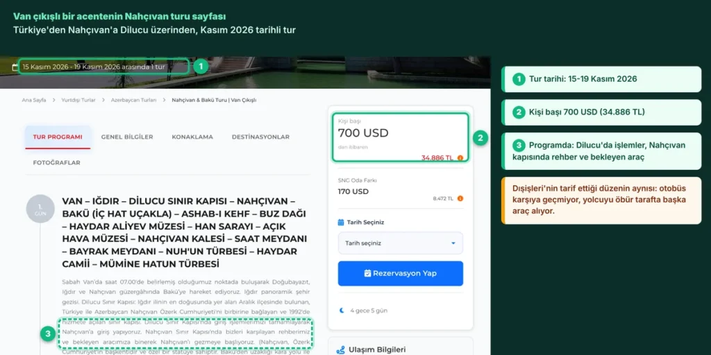 Kasım 2026 Nahçıvan turu Dilucu