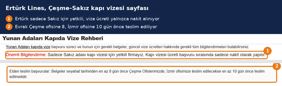 Ertürk Sakız evrak teslim süresi