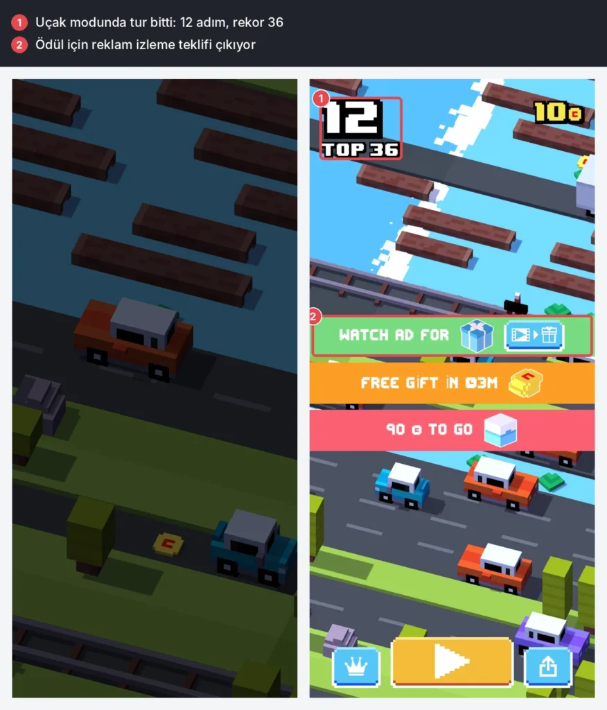 Crossy Road internetsiz oynanıyor